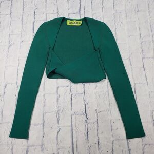 Gauge81 WOMENS SIZE M Sweater Top Green Crop Knit Twist Designer